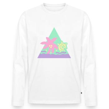 Glitter cheveux Flair [Pastel] - T-shirt manches longues Premium bio Homme - blanc - Devant - Nico (187cm)