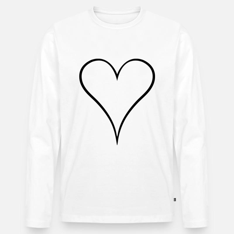Herz Design neu Schwarz - Männer Premium Bio Langarmshirt - Weiß