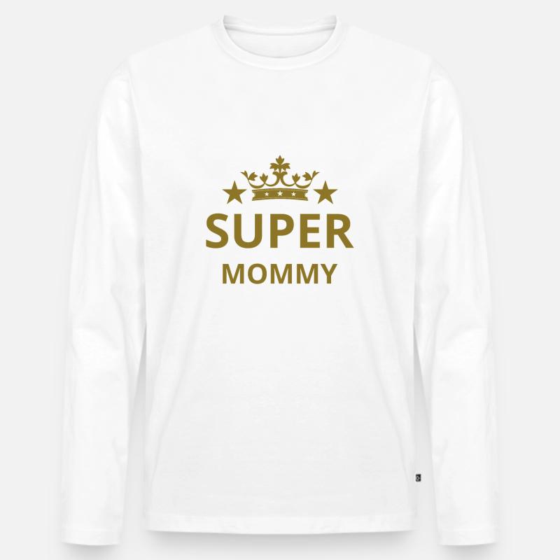 Super Mommy - Männer Premium Bio Langarmshirt - Weiß