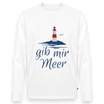 gib mir Meer - Männer Premium Bio Langarmshirt - Weiß - Vorne - Nico (187cm)