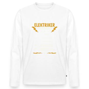 Hourly rate - electrician electrician - Men's Premium Organic Long Sleeve Shirt - white - Front - Nico (187cm)