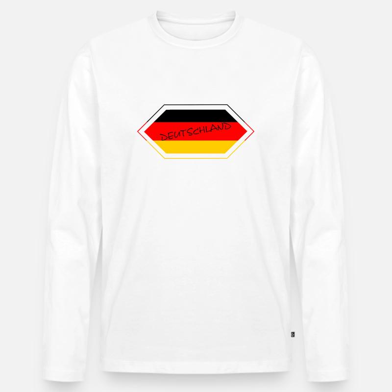 Deutschland - Männer Premium Bio Langarmshirt - Weiß