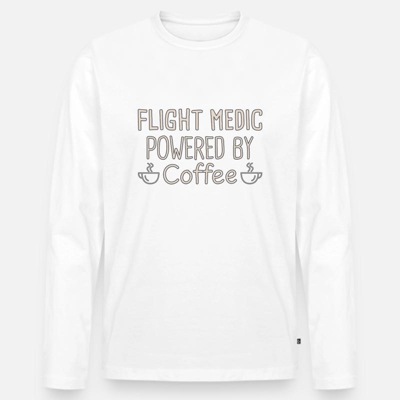 Flight Paramedic Coffee Luftrettung - Männer Premium Bio Langarmshirt - Weiß