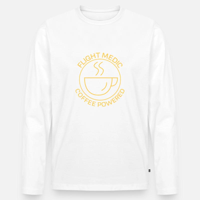 Flight Medic Coffee powered Luftrettung - Männer Premium Bio Langarmshirt - Weiß