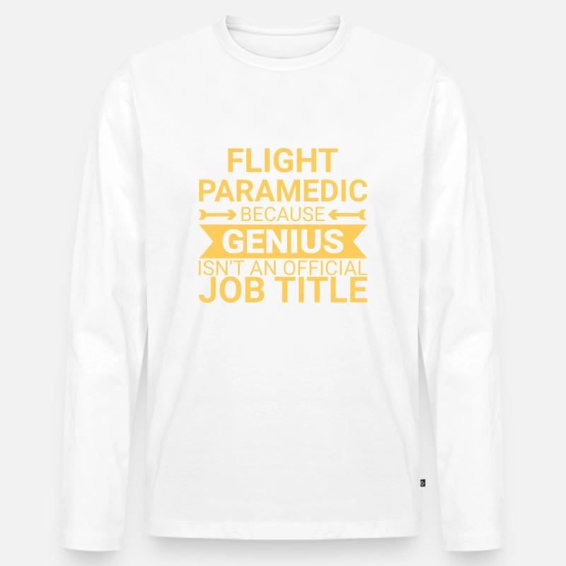 Flight Paramedic Genius Luftrettung - Männer Premium Bio Langarmshirt - Weiß