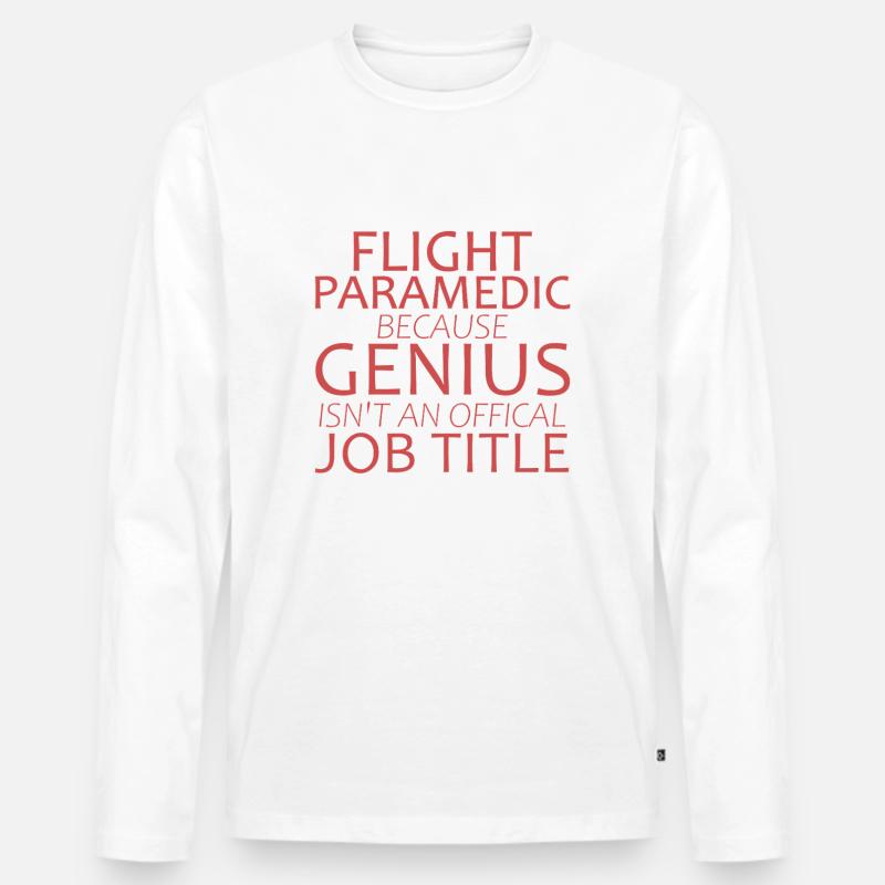 Flight Paramedic Genius Luftrettung - Männer Premium Bio Langarmshirt - Weiß