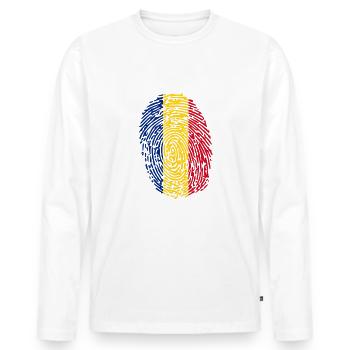 Rumänien - Männer Premium Bio Langarmshirt - Weiß - Vorne - Nico (187cm)