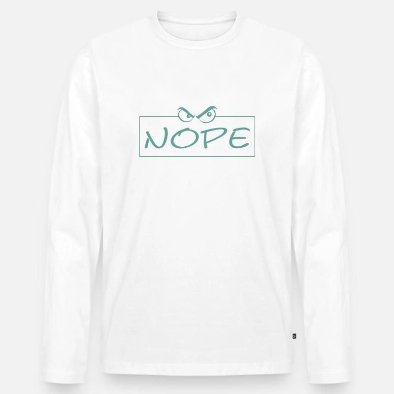 Nope - Männer Premium Bio Langarmshirt - Weiß