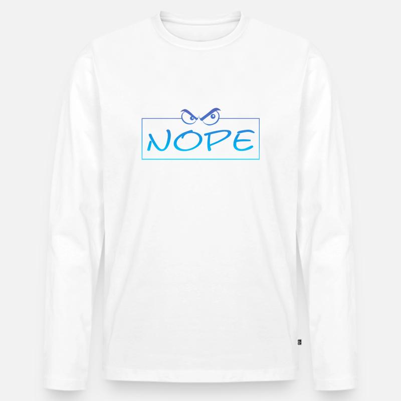 Nope - Männer Premium Bio Langarmshirt - Weiß