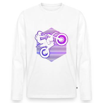 Dirt Bike Dirt Bike Women's Supermoto Dirt Biker - Men's Premium Organic Long Sleeve Shirt - white - Front - Nico (187cm)