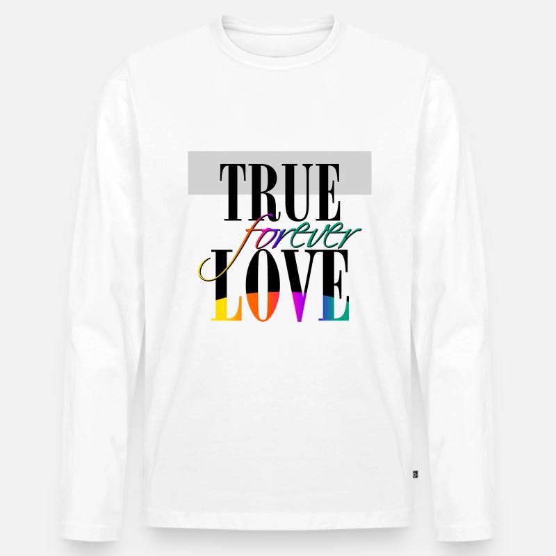 True Love forever - Männer Premium Bio Langarmshirt - Weiß