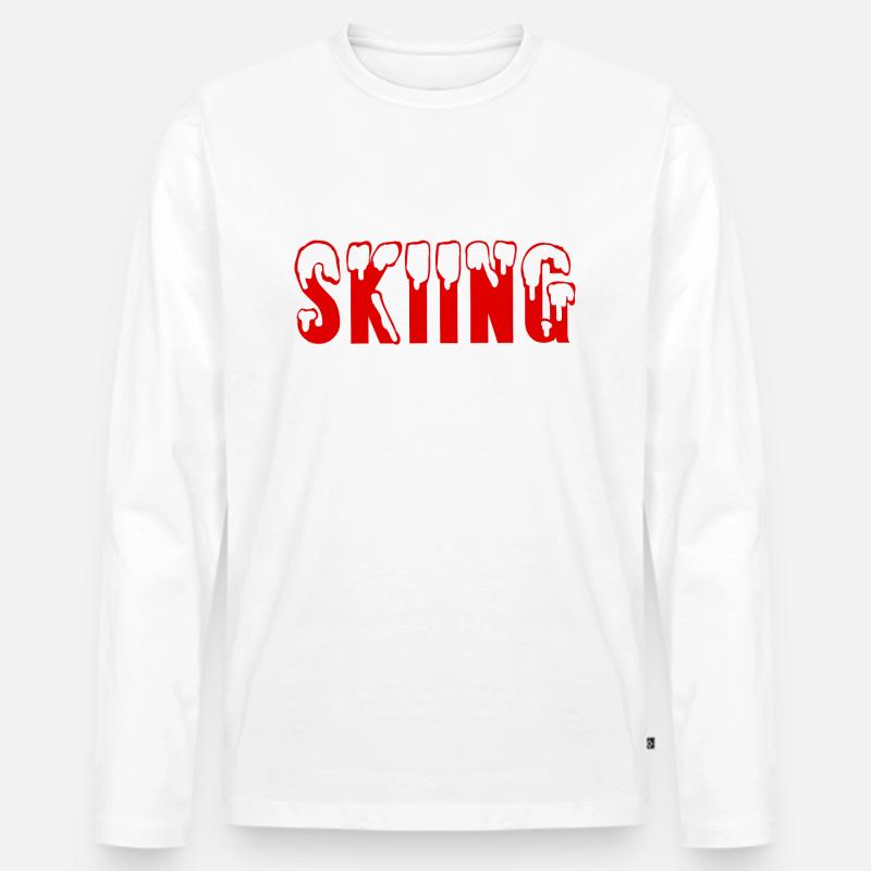 skiing - Männer Premium Bio Langarmshirt - Weiß