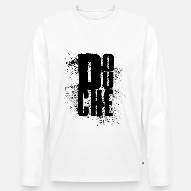 douchebag - Warmduscher - Männer Premium Bio Langarmshirt - Weiß