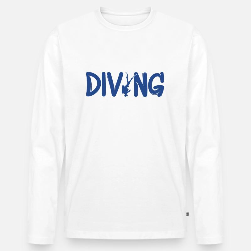 Tauchen - Männer Premium Bio Langarmshirt - Weiß
