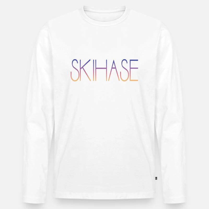 Skihase - Männer Premium Bio Langarmshirt - Weiß