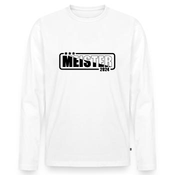 Meister 2024 Aufstiegstrikot Aufstieg 24 - Männer Premium Bio Langarmshirt - Weiß - Vorne - Nico (187cm)