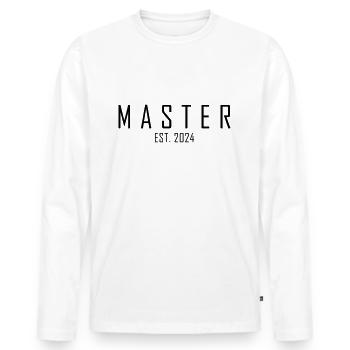 Master EST. 2024 - Männer Premium Bio Langarmshirt - Weiß - Vorne - Nico (187cm)
