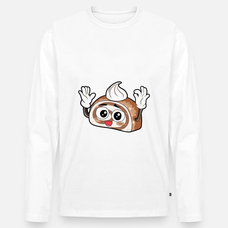 Kuchen Essen Feinschmecker Geschenk - Männer Premium Bio Langarmshirt - Weiß