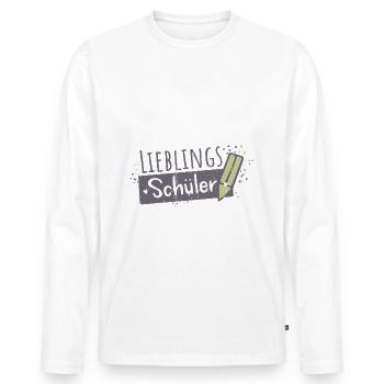 Lieblingsschüler Schule Lehrer Sprüche Geschenk - Männer Premium Bio Langarmshirt - Weiß - Vorne - Nico (187cm)