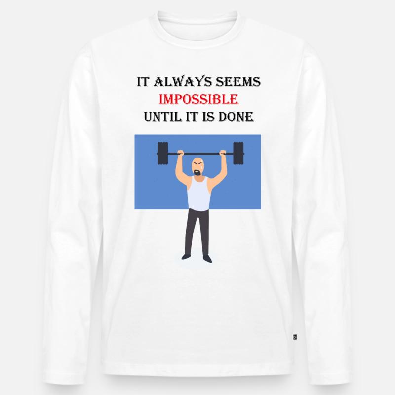 Sport Statement Geschenkidee - Männer Premium Bio Langarmshirt - Weiß