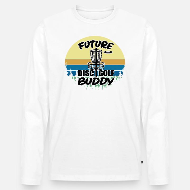 Future Disc Golf Buddy - Männer Premium Bio Langarmshirt - Weiß