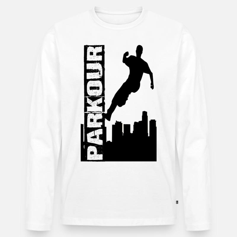Parkour - Männer Premium Bio Langarmshirt - Weiß