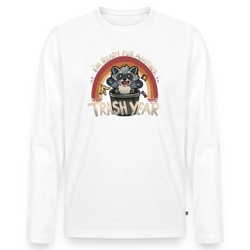 Bereit für ein weiteres Trash-Jahr - Männer Premium Bio Langarmshirt - Weiß - Vorne - Nico (187cm)