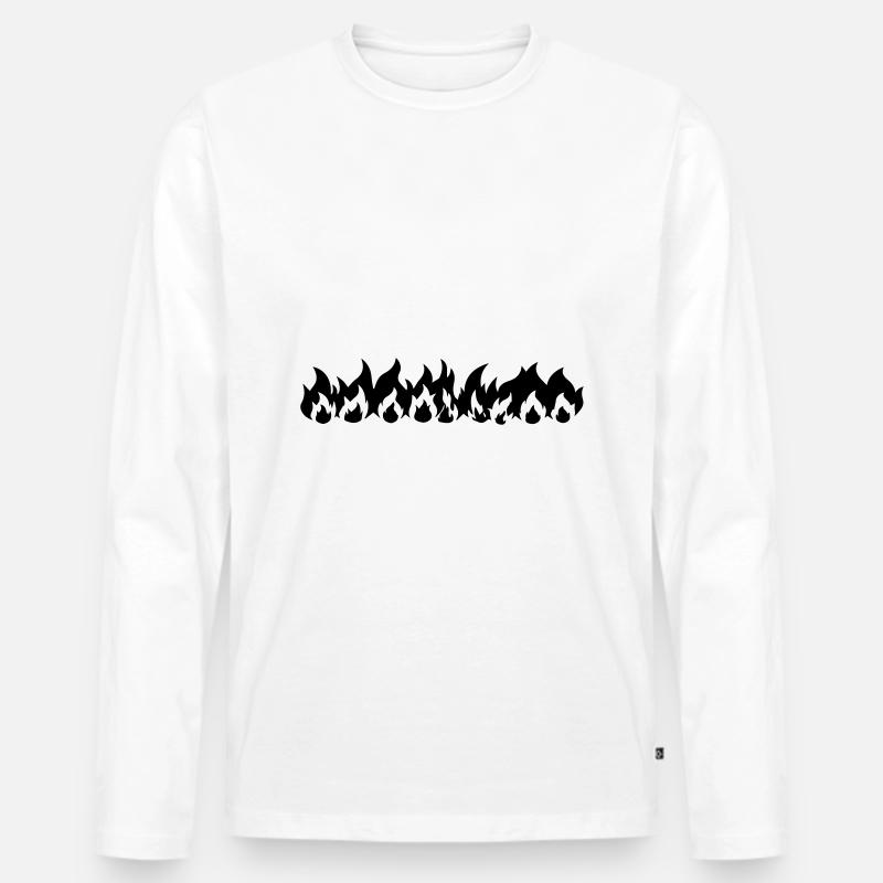 Flammenreihe / Firerow - Männer Premium Bio Langarmshirt - Weiß