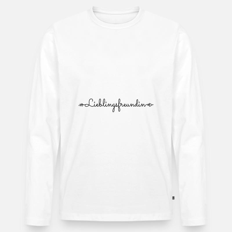 Lieblingsfreundin beste Freunde Spruch Geschenk - Männer Premium Bio Langarmshirt - Weiß