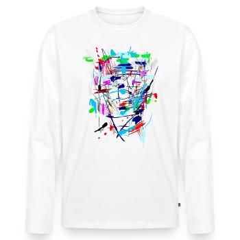 Kunst - Männer Premium Bio Langarmshirt - Weiß - Vorne - Nico (187cm)