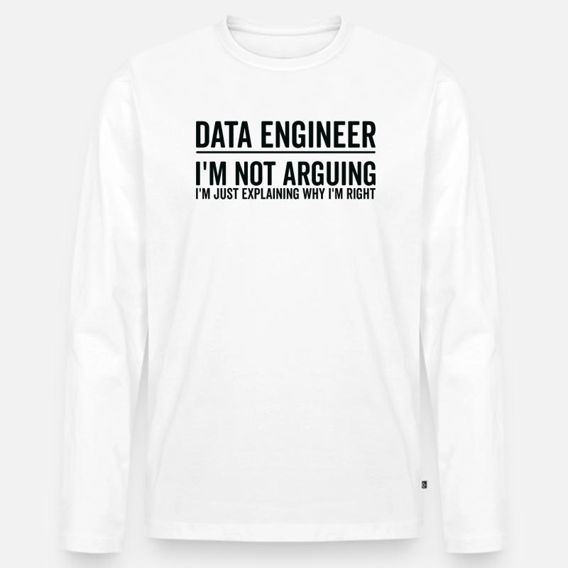 Just Explaining - Data Engineer - Men's Premium Organic Long Sleeve Shirt - white