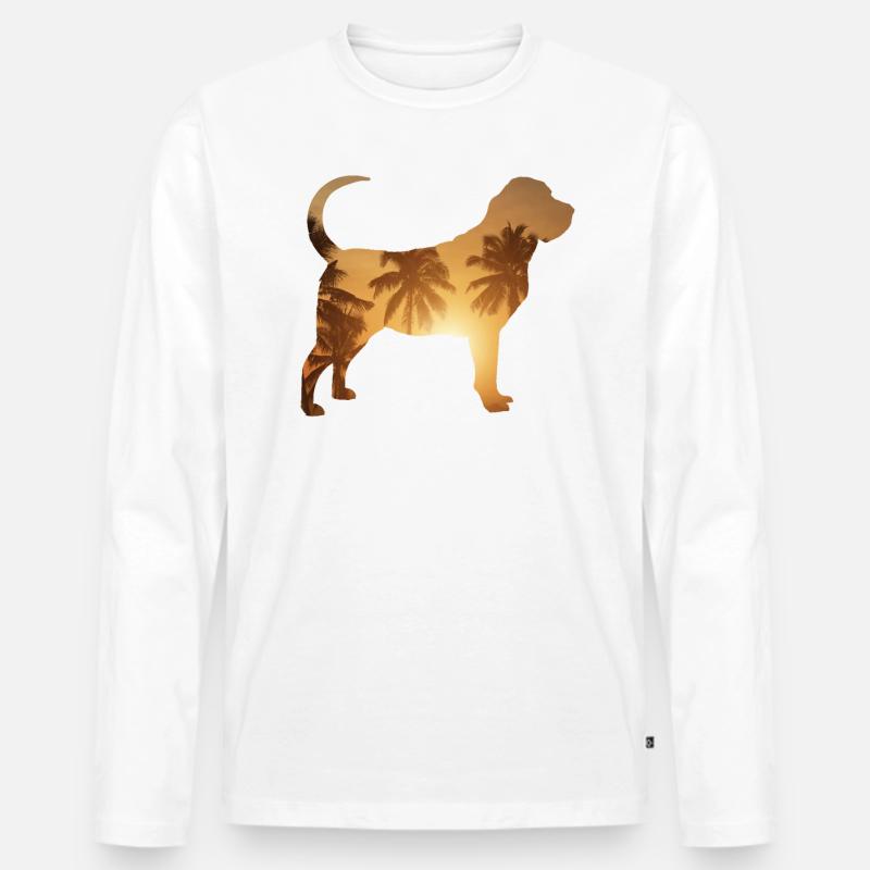 Sommerstrand - Bluthund - Männer Premium Bio Langarmshirt - Weiß