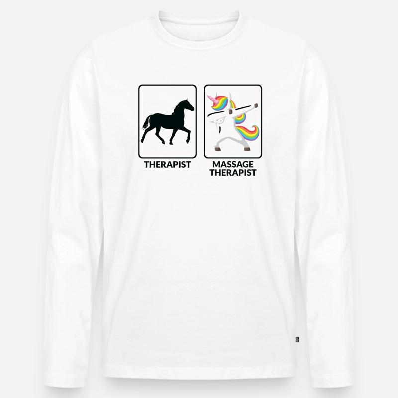Lustige Massagetherapeutin - Männer Premium Bio Langarmshirt - Weiß