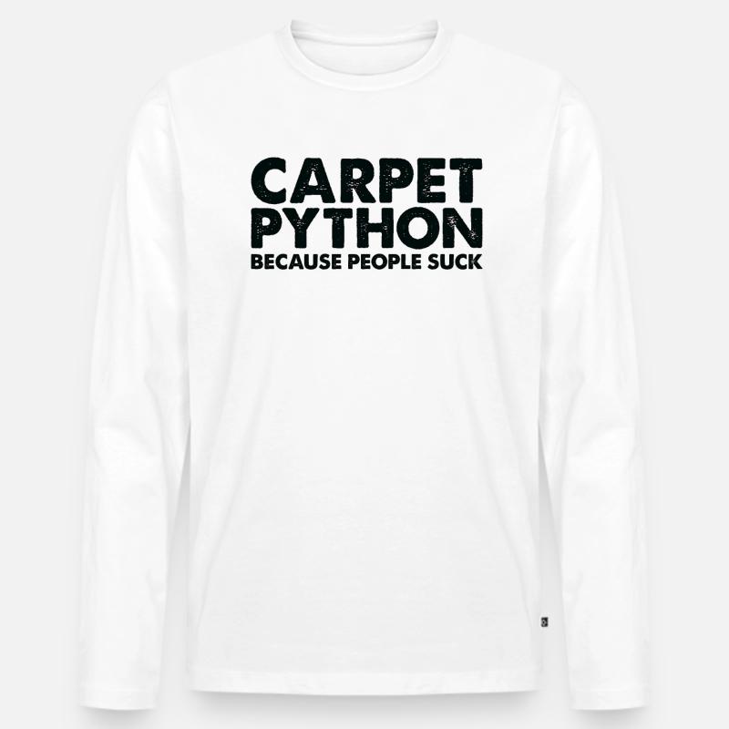 Leute Saugen Teppich-Python-Schlange - Männer Premium Bio Langarmshirt - Weiß