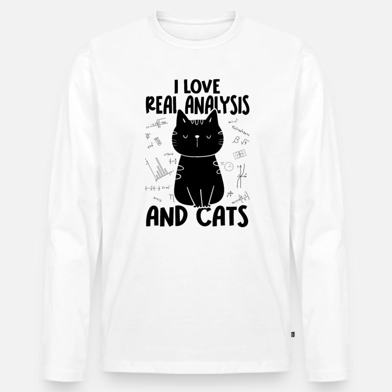 Ich Liebe Katzen - Echte Analyse - Männer Premium Bio Langarmshirt - Weiß