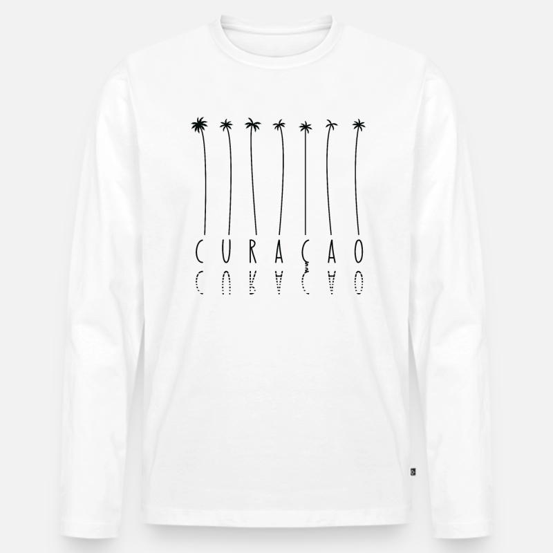 Palmenurlaub - Insel Curaçao - Männer Premium Bio Langarmshirt - Weiß