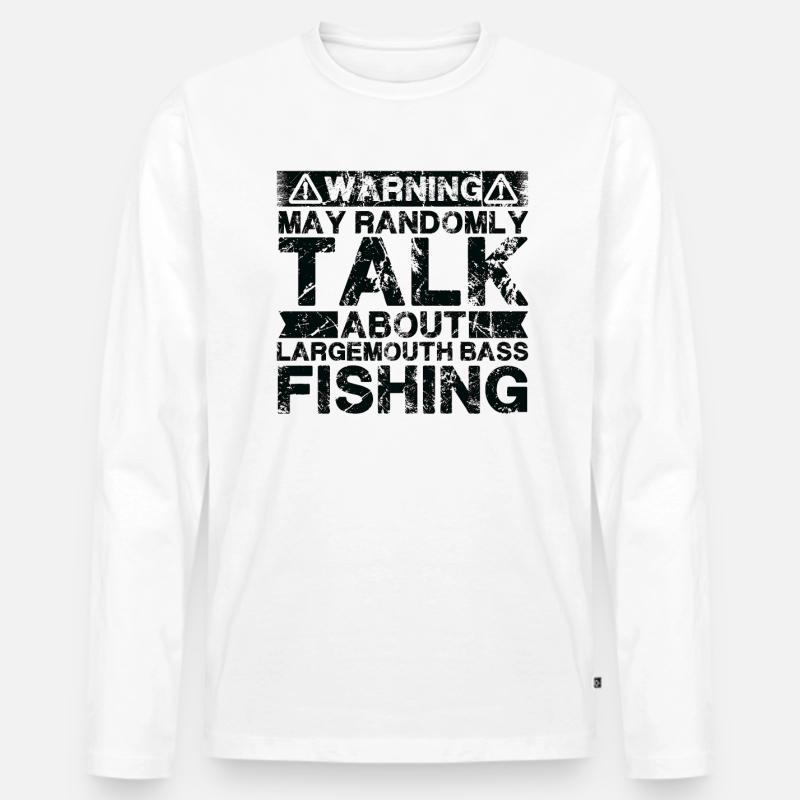 Angeln - Forellenbarsch - Männer Premium Bio Langarmshirt - Weiß
