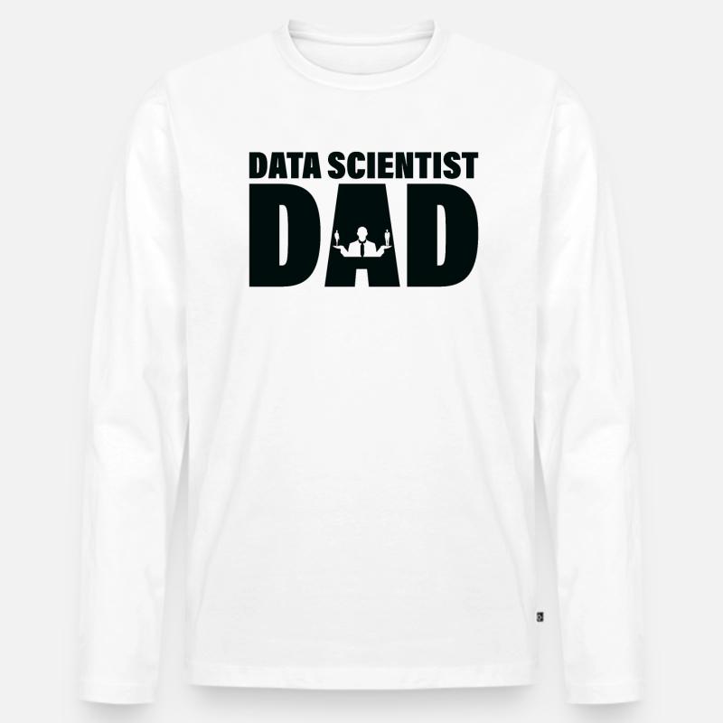 Job - Data Scientist Dad - Männer Premium Bio Langarmshirt - Weiß