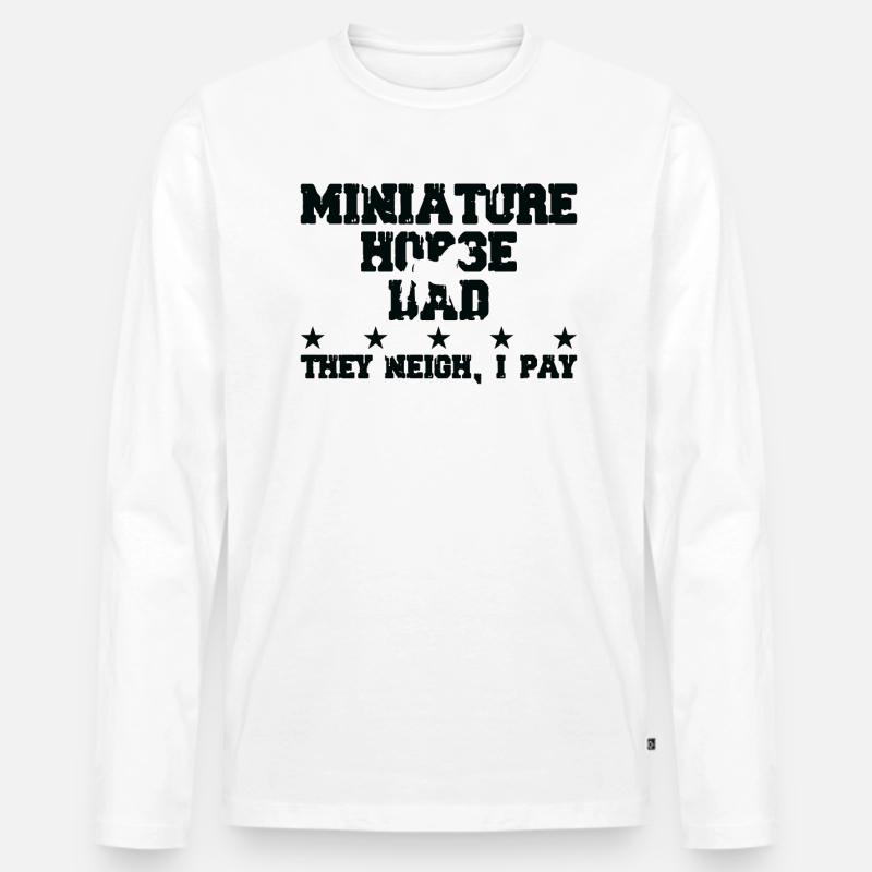 Pferdevater - Miniaturpferd - Männer Premium Bio Langarmshirt - Weiß