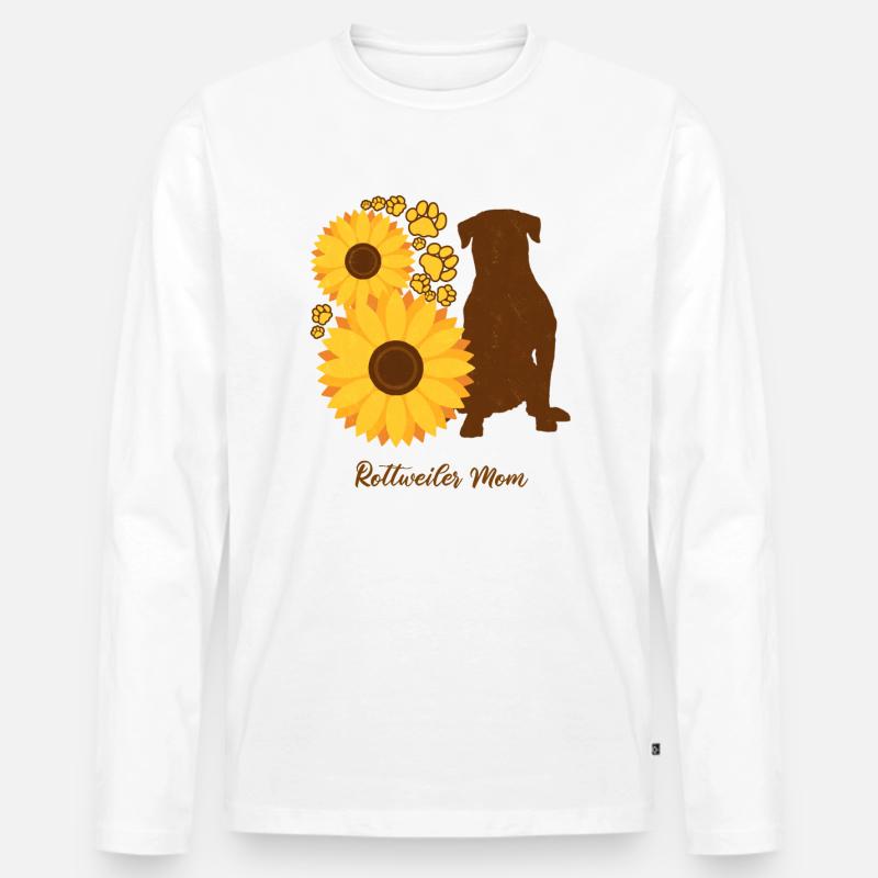 Sonnenblumenmutter - Rottweiler - Männer Premium Bio Langarmshirt - Weiß