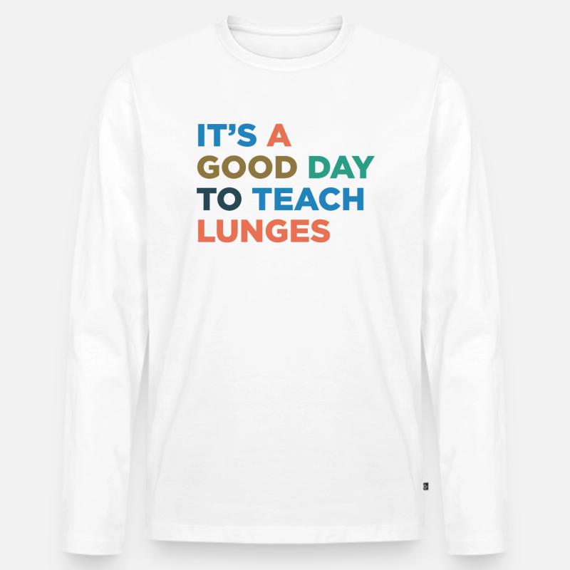 Lunges Coach Unterrichten - Männer Premium Bio Langarmshirt - Weiß