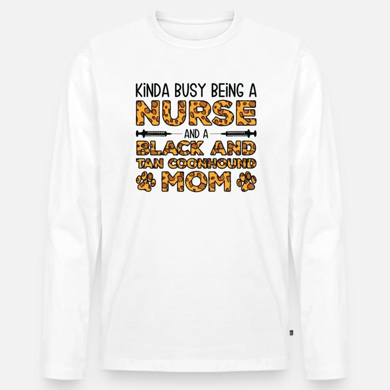 Krankenschwester Mutter - Black Tan Coonhoundcher - Männer Premium Bio Langarmshirt - Weiß