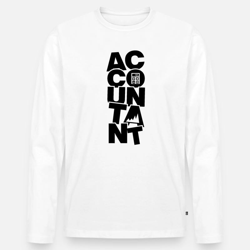 Buchhaltungsberuf - Buchhalter - Männer Premium Bio Langarmshirt - Weiß