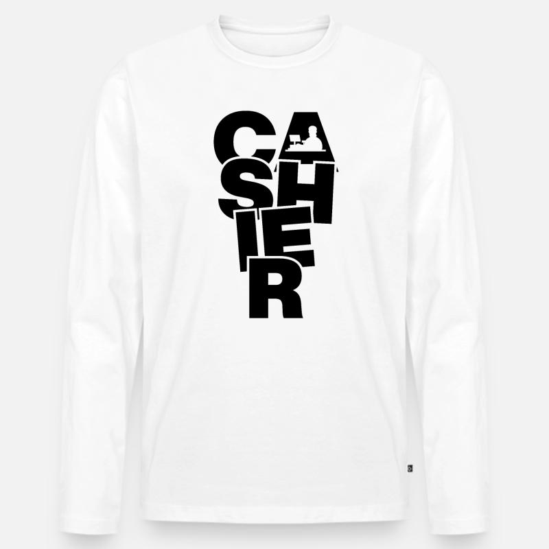Beruf Job Arbeit - Kassierer - Männer Premium Bio Langarmshirt - Weiß