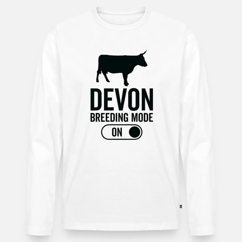 Kuhzuchtmodus Auf - Devon - Männer Premium Bio Langarmshirt - Weiß