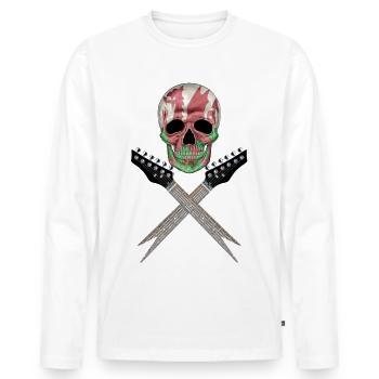 Pays de Galles Roches 001 - T-shirt manches longues Premium bio Homme - blanc - Devant - Nico (187cm)