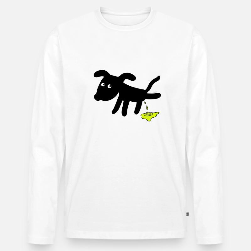 Dog pees dogs - Men's Premium Organic Long Sleeve Shirt - white