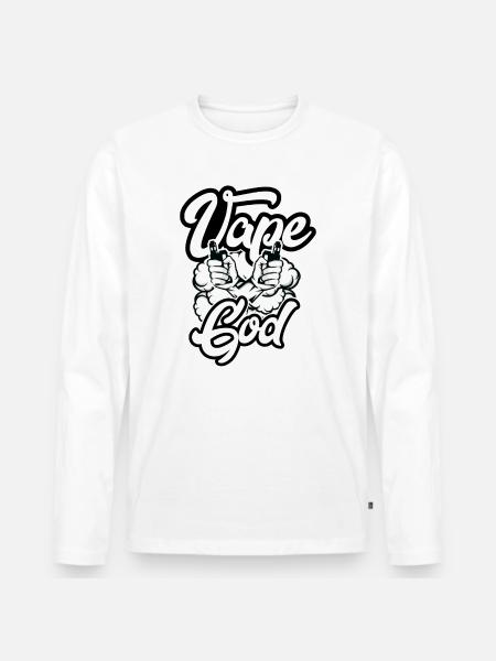 Vape God - Männer Premium Bio Langarmshirt - Weiß