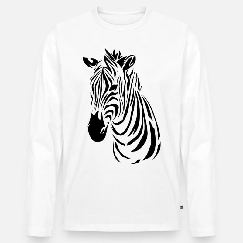 Zebra - Männer Premium Bio Langarmshirt - Weiß