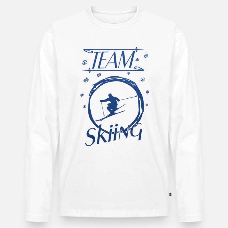 Team Skiing - Männer Premium Bio Langarmshirt - Weiß